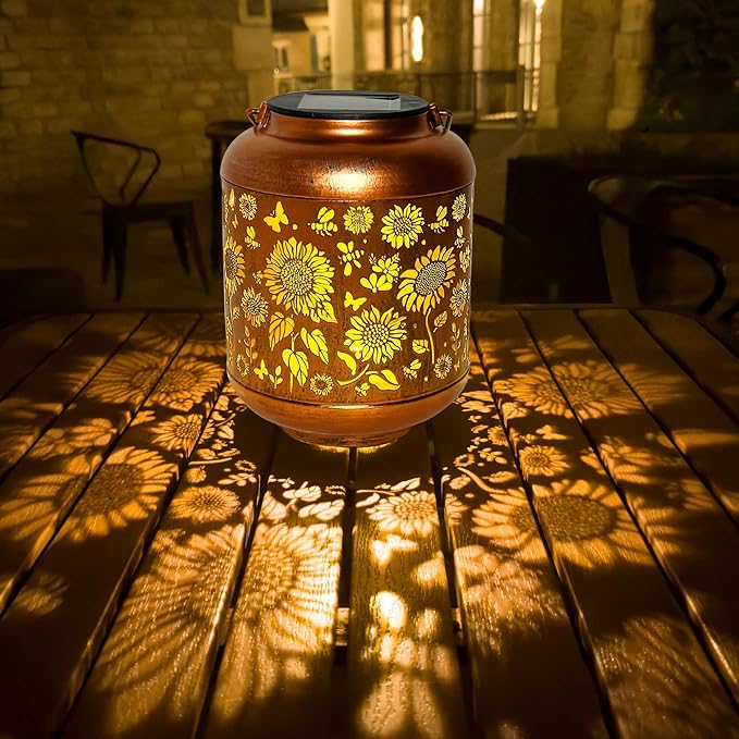 Solar Lanterns Outdoor Waterproof, Sunflower Gifts for Women Grandma Mom, Hanging Solar Lights for Backyard Porch Patio Table Yard Balcony Lawn Pathway, Mothers Day Gifts