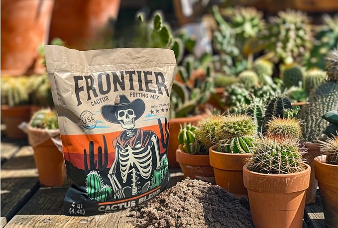 Cactus Soil Potting Mix for Cacti & Succulents - Cactus Soil with Mycorrhizal Fungi - 4.4 QTS - High Drainage Indoor Potting Soil - Frontier Soil