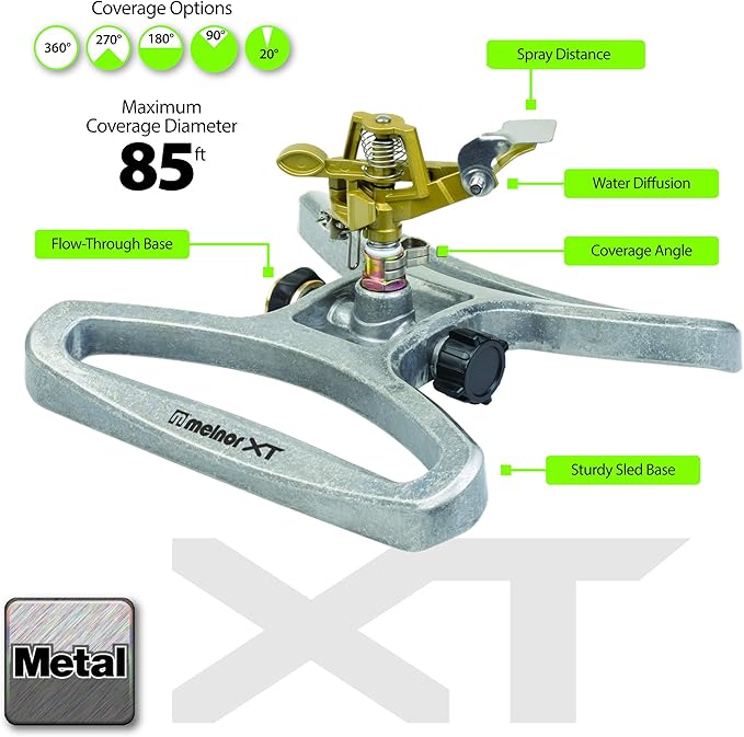 Melnor 65051-AMZ Pulsating Sprinkler with QuickConnect Product Adapter, Amazon Bundle