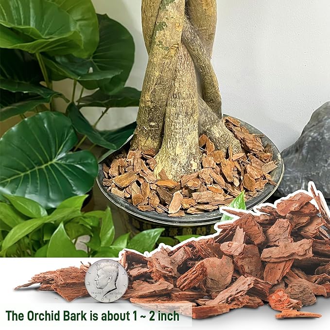 3 Quart Organic Orchid Bark for Potting-Natural Orchid Mulch for Potted Plants, Root Development of Orchid Plants and Garden Soil Amendment Mix