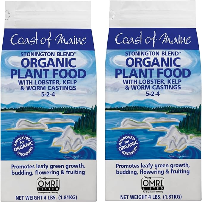 Coast of Maine (4lb) Stonington Blend Organic Plant Food with Lobster, Kelp and Worm Castings - OMRI Listed
