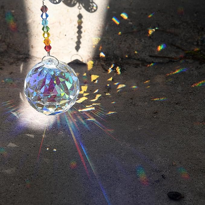 MerryNine 20Pack Crystal Ball 0.8"/20mm Prism Sun Shine Catcher Rainbow Pendants Maker, Hanging Crystals Prisms for Windows, for Feng Shui, for Gift (AB Color)