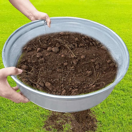 19" * 19" Extra Large Soil Sifter for Gardening, Compost Sifter,Galvanized Garden Sieve,Dirt Sifter,Rocks Sifter,Leaves Sifter,Pellet Sifter,Gravel Sifter