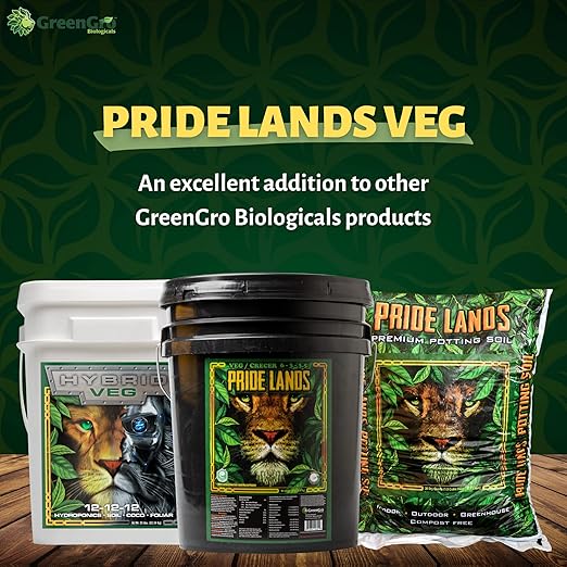 GreenGro Pride Lands Veg Premium Organic Dry Top Dress Fertilizer for The Vegetative Cycle, Bigger Buds and Healthier Plants with Our Complete Veg Food, Easy to Use and All Natural, 5 lb