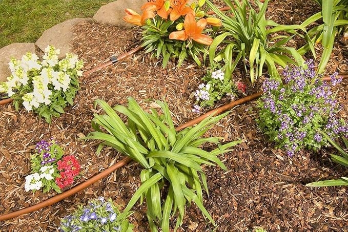 20-Pack USA Made - Drip Irrigation Brown Barbed Tee Fittings - Fits 1/2”, 17mm .600” ID Drip Tubing (Tee 20 Pack)