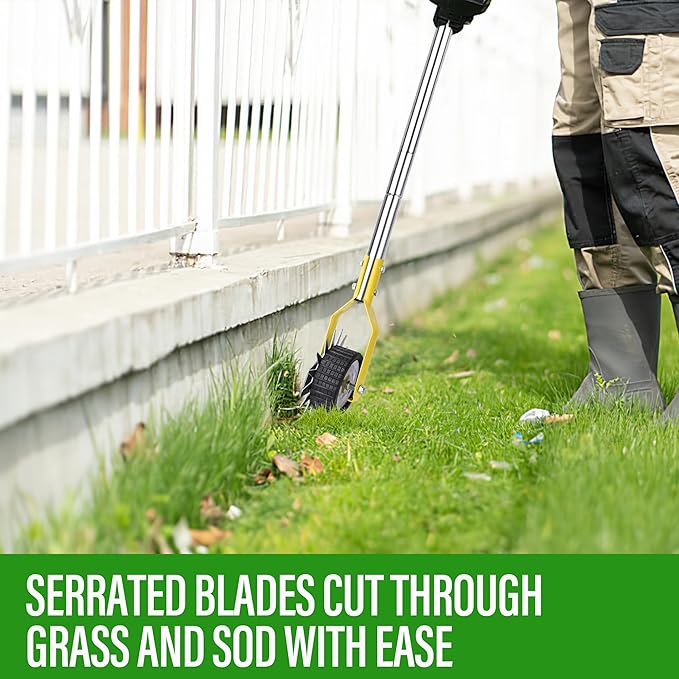 Wheel Rotary Edger, Adjustable Length Lawn Edger, Stainless Steel Edger Lawn Tool, Lawn Tool for Manual Edger, Rotary Edger for Sidewalks, Gardens, Driveways and Flower Bed Edging