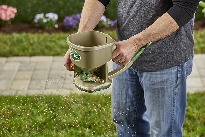 Scotts Whirl Hand-Powered Spreader for Seed, Fertilizer, Salt, Ice Melt, Handheld Spreader Holds up to 1,500 sq. ft. Product