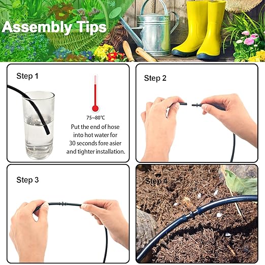Drip Irrigation Parts, 1/4 Drip Irrigation Fittings Drip Irrigation Kit - Drip Line Connectors 1/4 Barbed Connector Drip Irrigation Connectors 1/4 Irrigation Tubing 30 Pcs