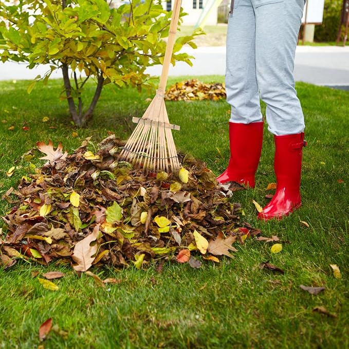 Yardwe Yard Leveling Rake Leaf Scoops Hand Rakes Short Handle Rake Planting Mini Gathering Leaf Tool Rakes for Gardening Lawn Tools Small Rake with Handle Statue Wooden Toddler Adjustable