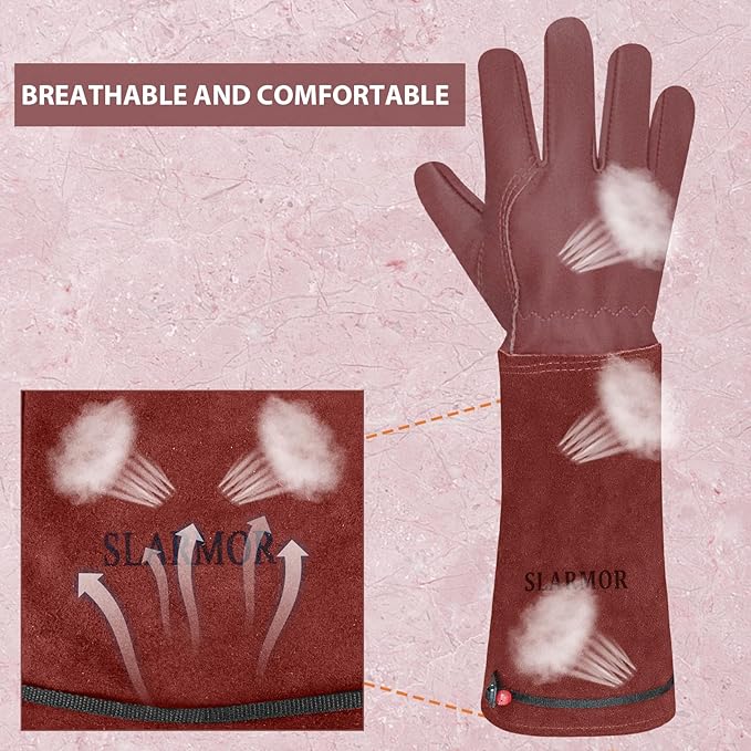 Long Gardening-Gloves Women/Men-Thorn proof Rose Pruning Heavy Duty Gauntlet-XL