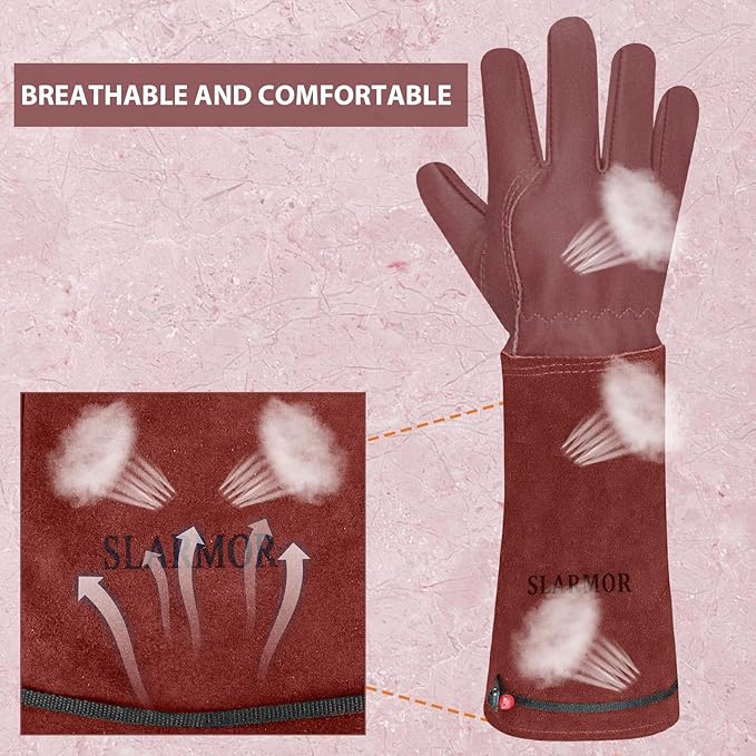 Long Gardening-Gloves Women/Men-Thorn proof Rose Pruning Heavy Duty Gauntlet-XS