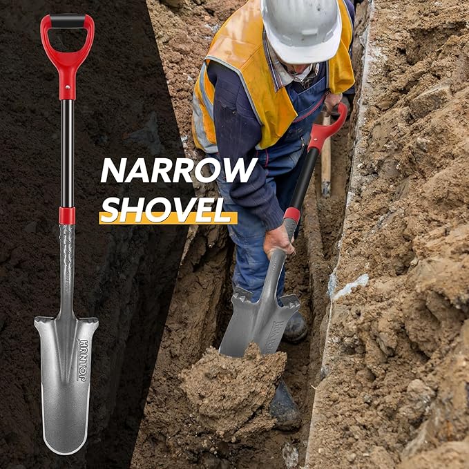 Shovel Spade Drain Spade Shovel Digging Spade Shovels for Digging Serrated Shovel Garden Shovel Narrow Shovel,44 inches