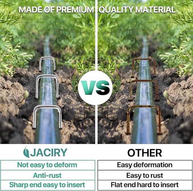 4 Inches Landscape Staples,Galvanized Garden Stakes Yard Stakes Garden Staples Prefect for Weed Barrier Fabric,11 Gauge Landscape pins for Tent,Balloons, Irrigation Tube. (100package, 4 inch)