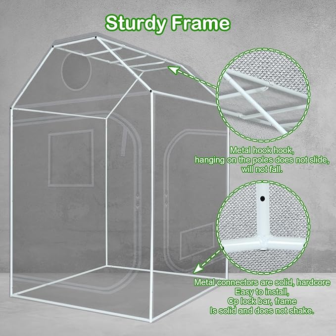 Grow Tent Roof 48"x48"x72" High Reflective Grow Tent Indoor Grow Room for Planting Fruit Flower Veg with Removable Water-Proof Floor Tray