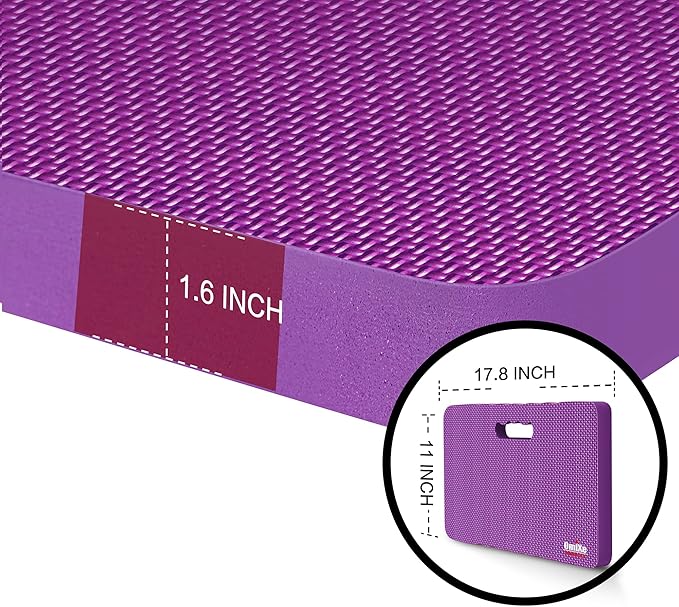 Extra Thick Kneeling Pad Comfy Foam Kneeler Mat Garden Knee Pad Cushion for Gardening Planting Yard Work Prayer Yoga Mechanic Exercise Workout Baby Bath 18 x 11 x 1.5 Inch Large Purple 1 Pack