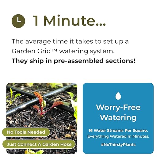 Garden Grid Watering System | Garden Watering System, Raised Bed Watering System, Drip Irrigation System, Raised Garden Sprinkler | Preassembled Drip Irrigation Kit - 3x6 (33.5"x66")