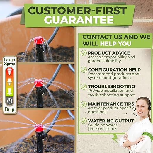 CARPATHEN Drip Irrigation System - Adjustable Quick Connect Irrigation System for Gardens up to 130ft, Raised Beds - Complete Garden Watering System - 1/4 Emitters, 1/2" and 1/4" Tubing and Connectors