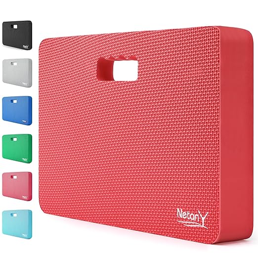 NETANY Extra Thick Kneeling Pad for Gardening, Comfortable Knee Pad Cushion, Extra Large Foam Kneeler Mat for Gardening, Baby Bath, Workout, Exercise & Yoga, Mechanic, 17.8 x 11 x 1.5 in, Red