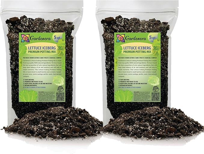 Premium Potting Soil Blend for Lettuce Iceberg - The Ultimate Mix for Healthy, Vibrant, and Crisp Lettuce - 10 Quart
