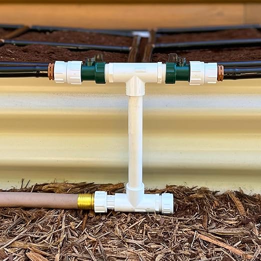 Garden Grid Connection Manifold | Connect Neighboring Garden Grids or Just 1 and/or Daisy-Chain from Manifold to Manifold with Garden Hoses to Connect Many Garden Grids | 8” Height