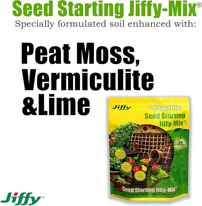 Jiffy Natural & Organic Seed Starting Soil Mix, 10 QT (1 Bag (10 QT)
