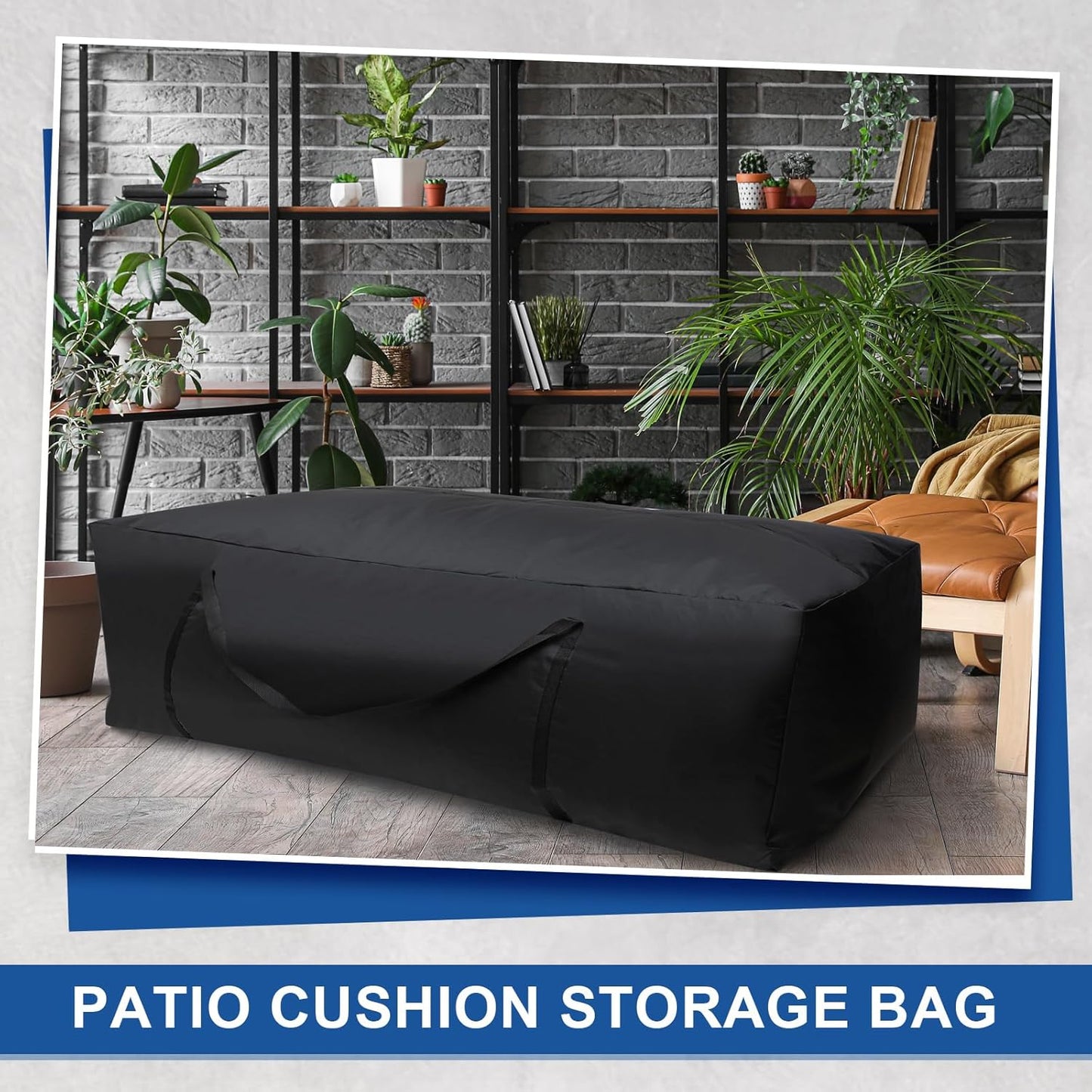 Silkfly 1 Pcs Patio Cushion Storage Bags 68" L x 30" W x 20" H Outdoor Cushion Storage Bag Extra Large Zippered Furniture Pillow Protective Storage Bag Black 420D Oxford Fabric Christmas Tree Storage