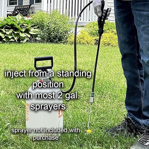 Dandelion Weeder Tool-Manual Weeder, Hand Weeder/Puller Alternative- Dandelion Illimination-Inject Root with Vinegar- Attach to Garden Sprayer-No Digging, Pulling, No Holes to Repair-Patent Pending