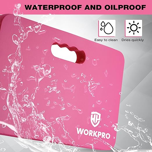 WORKPRO Extra Thick Kneeling Pad, 2-Pack, Soft Foam Cushioning for Knee, Large Foam Kneeler Mat for Gardening, Bathing Baby, Workout Supplies, 17.5 x 11 x 1.5 in, Pink