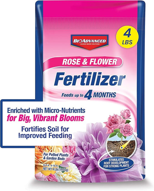 BioAdvanced Rose & Flower Fertilizer, Granules, 4 lb
