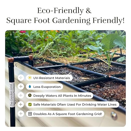Garden Grid Watering System | Raised Bed Watering System - Leading All Drip Irrigation System, Soaker Hose, & Garden Sprinkler Kits | Easiest Setup, Highest Quality, US Made - 2x8 (22.5"x88")