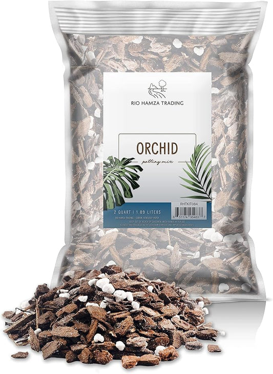 All Purpose Orchid Mix Potting Soil Indoor Plants (2 Quarts), Orchid Bark & Organic Perlite for Plants - Succulent Soil Potting Mix Indoor - Orchid Soil