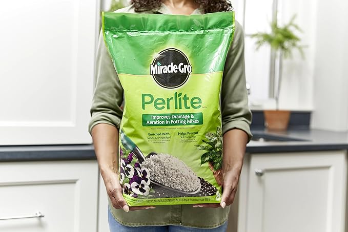 Miracle-Gro Perlite, Enriched with Plant Food, Improves Drainage and Aeration in Potting Mixes, For Container Plants, 8 qt., 3-Pack