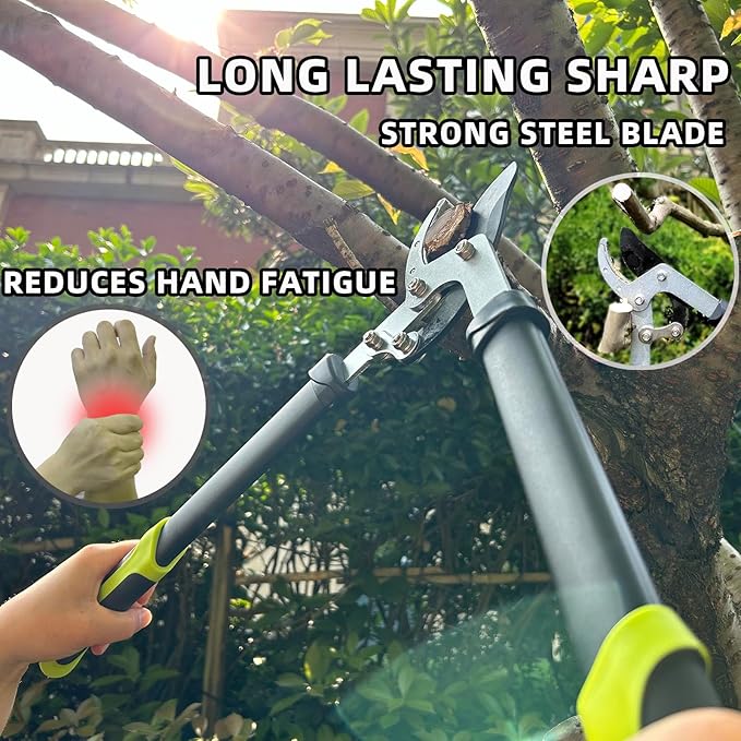 Loppers Hedge Clippers & Pruners Combo Set 3-Piece Hedge Shears, Sharp Tree Trimmer Branch Cutter for Yard, Lawn & Garden, Professional Tree Clippers Yard Clippers for Indoor & Outdoor Gardening