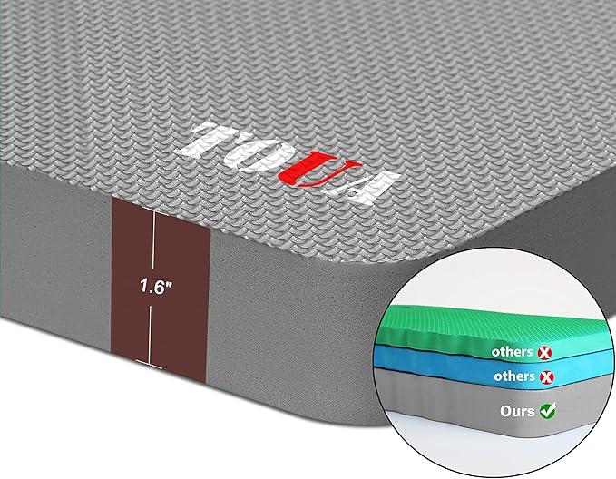 Kneeling Pad Thick Extra Large High Density Foam Comfort Kneeling Pad for Work Gardening Yoga Exercise Garden Knee Pad Gray, 1 Pack