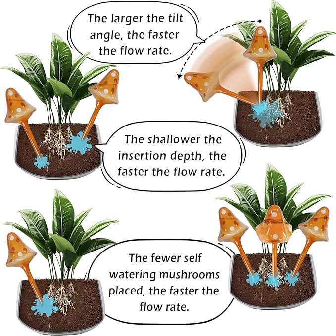 Plant Self Watering Globes Bulbs Planter Insert Automatic Plastic Watering Devices Plant Waterer Spikes for Indoor Outdoor,Self Irrigation System Lasts for 3-4 Weeks