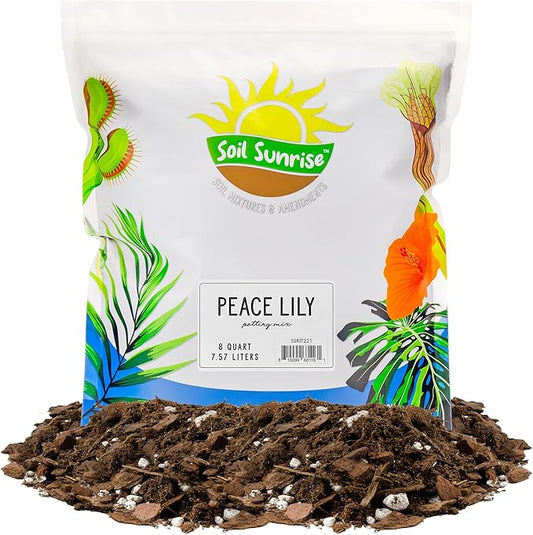 Peace Lily Potting Soil Mix (8 Quarts), for Planting, Growing, or Repotting Peace Lily Plants