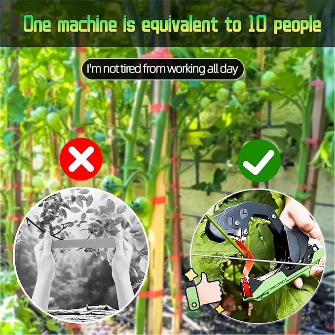 Plant Tying Machine, Lightweight Plant Tying Tape Tool, for Gardeners Farmers with Blade Replacement Garden Tapes and Staples