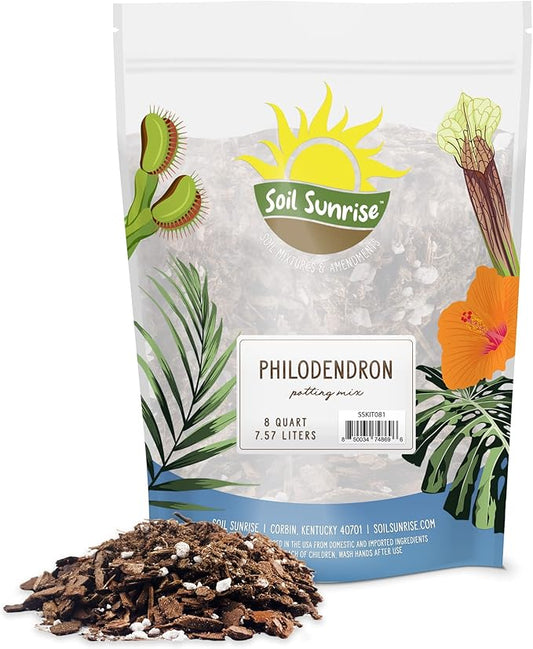 Philodendron Plant Potting Soil Mix (8 Quarts), Special Blend for Heart Shape Philodendron Plants Et Al.
