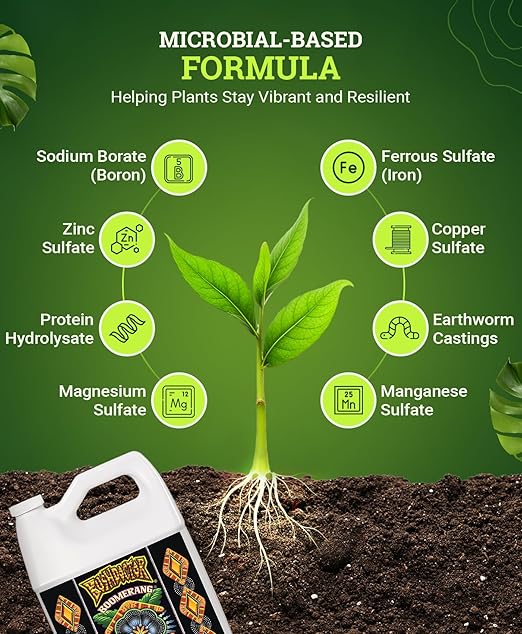 Fox Farm Bushdoctor Boomerang Fertilizer - for Fast Recovery of Stressed Plants, Root Health, Solubilized Nutrition - Perfect for Hydroponic & Soil Application- NPK 2-0.2-0.3, (Gallon)