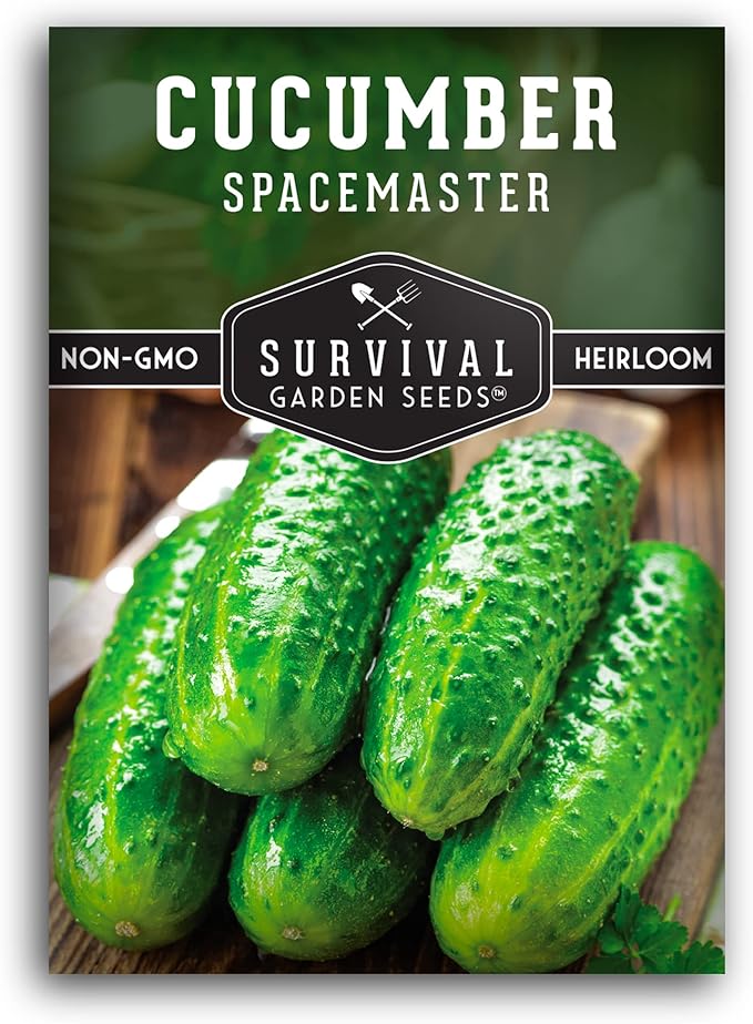 1 Pack Spacemaster Cucumber Seed for Planting - Packet with Instructions to Grow Container Friendly Cucumbers in Your Home Vegetable Garden - Non-GMO Heirloom Variety - Survival Garden Seeds