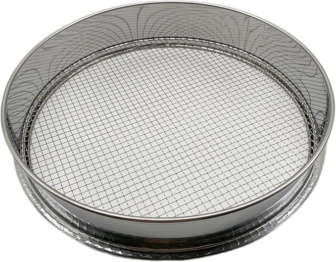 Soil Sieve for Garen -12 inches Soil Sifter for Rocks Compost-Sifting pan (3/8”Mesh Screen)
