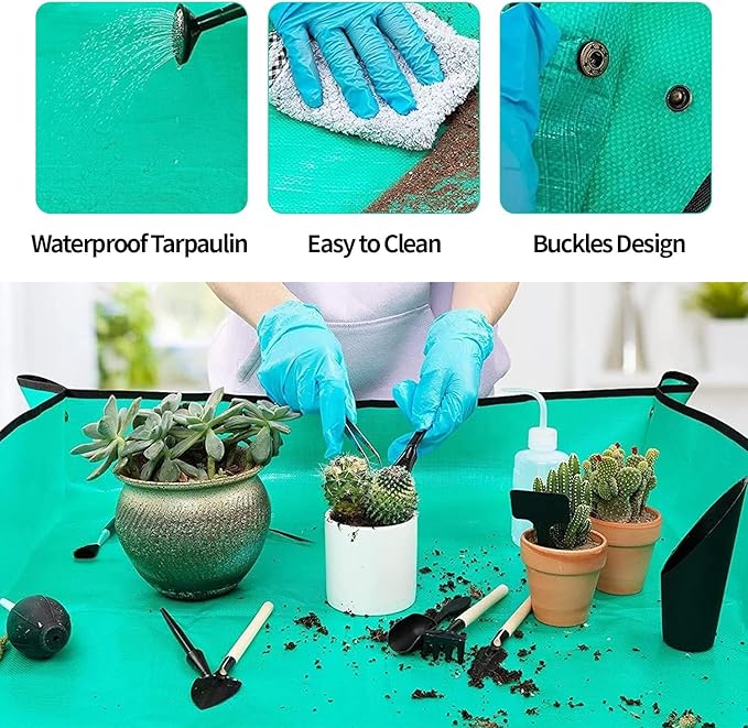 Pack of 58 Succulent Tool Set - 25.9 Inch Indoor Plant Potting Mat with Storage Bag, Garden Flowers Plant Transplanting Supplies, Succulent Kit for Plant Care, Gardening Gifts for Men & Women