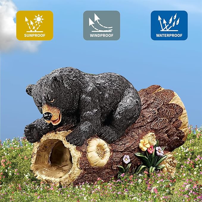 Bear Gutter Downspout Extension Decorative Statue, Whimsical Gutter Guardian Rain Downspout Splash Block, Gutter Guardian Rain Downspout Extender for 2" × 3" Downspout