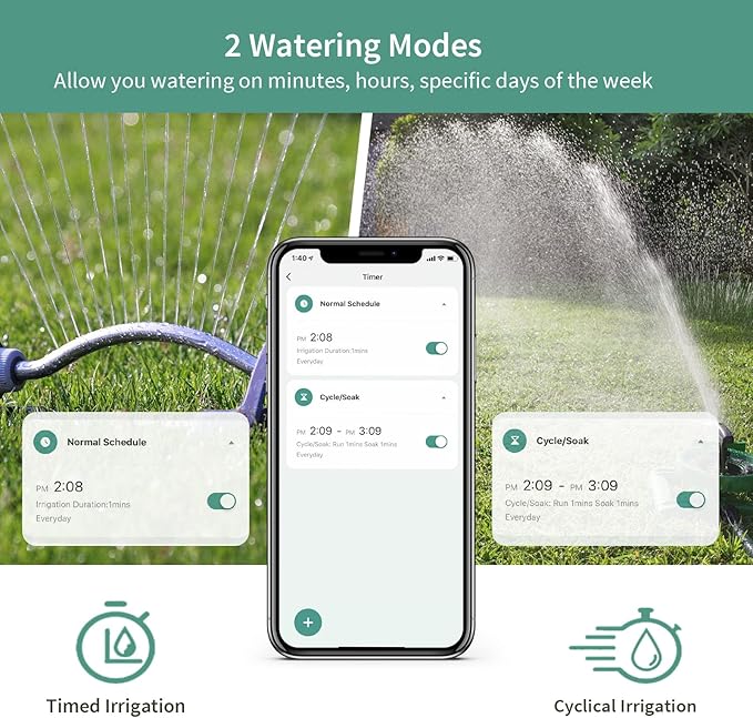 WiFi Water Timer for Garden Hose, Diivoo Smart Sprinkler Irrigation Timer with Hub, Up to 20 Separate Watering Schedules, Compatible with Alexa and Google Home