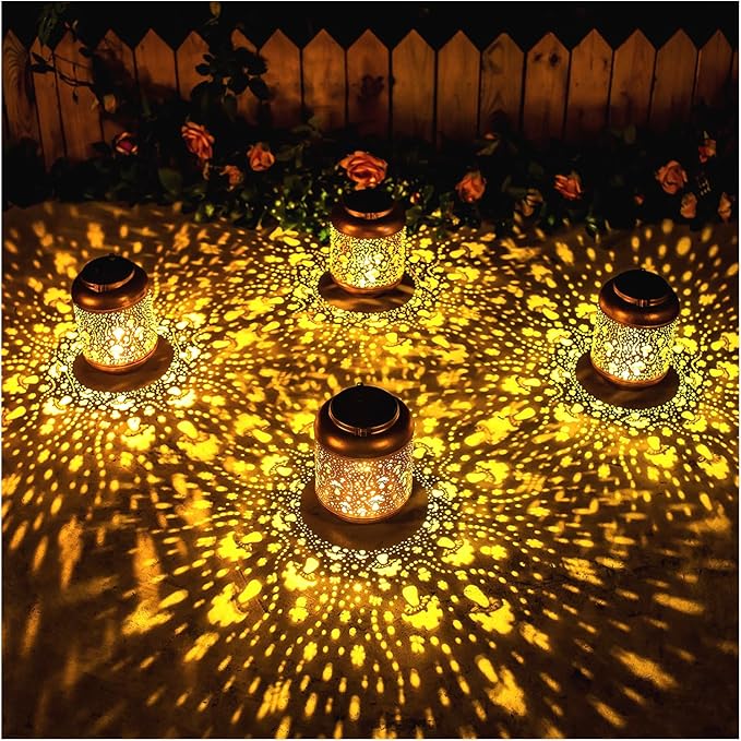 Mushroom Solar Lanterns Outdoor Waterproof Hanging Solar Lights Mushroom Gifts for Women Men Mom Metal Decorative LED Outdoor Lanterns for Patio,Lawn, Landscape, Garden Decor, Yard Decoration