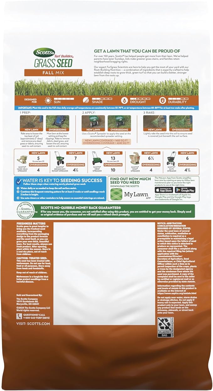 Scotts Turf Builder Grass Seed Fall Mix, 5.6 lbs.