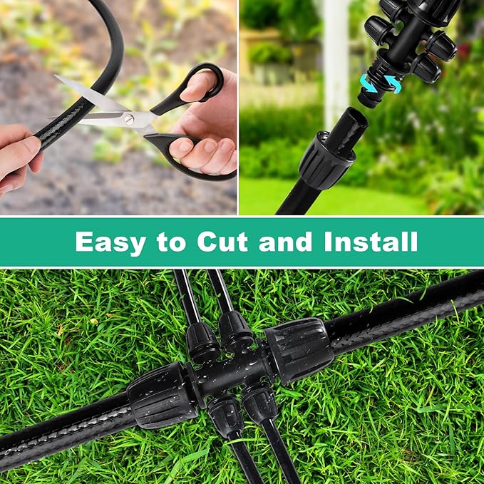 1/2 inch irrigation tubing, 50ft Polyethylene Irrigation Hose, Thick, Durable, and Flexible Drip Irrigation Tubing, Safe for Fish and Plants