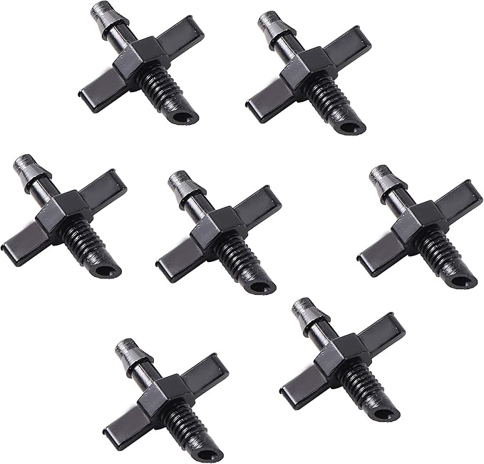 Barb Tubing Coupling Adapter Thread (1/4") x Barb 1/4" Drip Micro Irrigation Threaded With Barb 1/4-Inch Coupling（100PC/Bag）