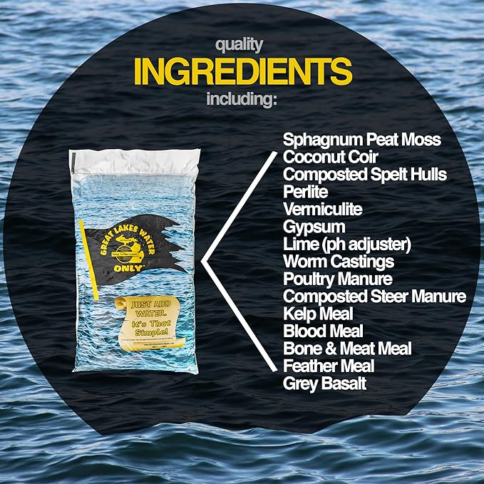 DNC Great Lakes All Natural Water Only Potting Soil, 1 Cubic Foot Bag