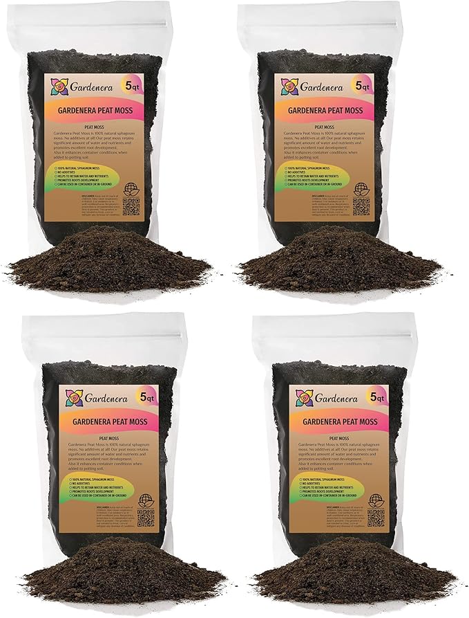 Premium Natural Sphagnum Peat Moss - Gardening Soil Amendment and Carnivorous Plant Soil Media by Gardenera (20 Quart)